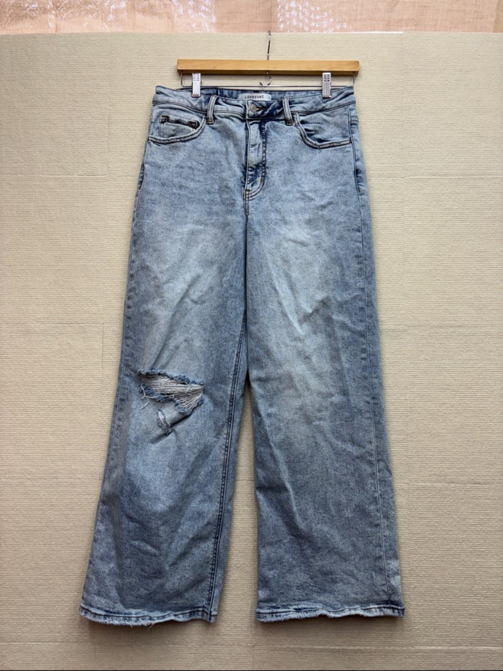 Lovervet | Light Blue Wide Leg Distressed Jeans 31/13 31 13 vervet